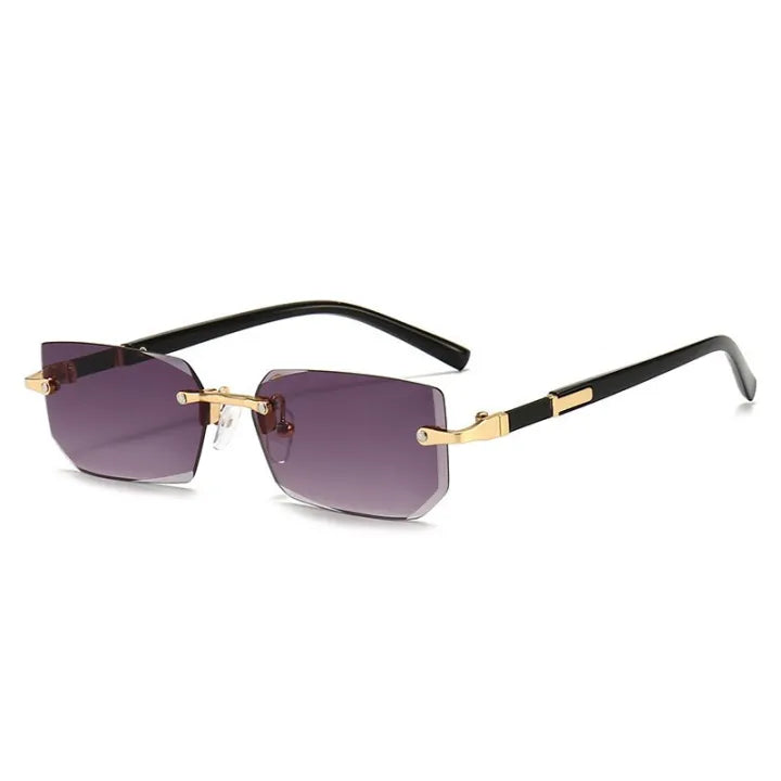 Rimless Sun Glasses Shades Cutting Lens