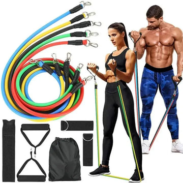 5 Rubber Tubes Fitness Strength Training Power